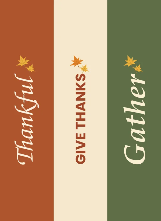 Thankful Words bookmark design