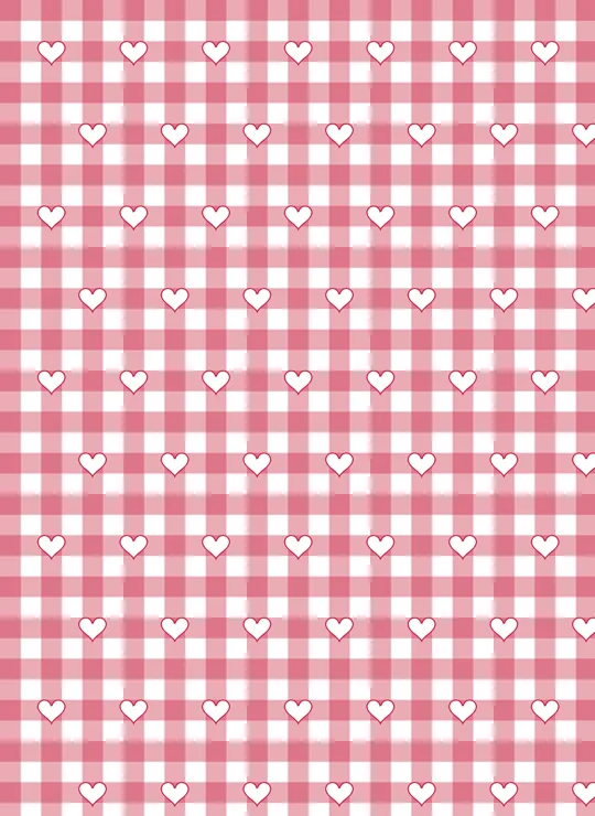Red Gingham Hearts bookmark design