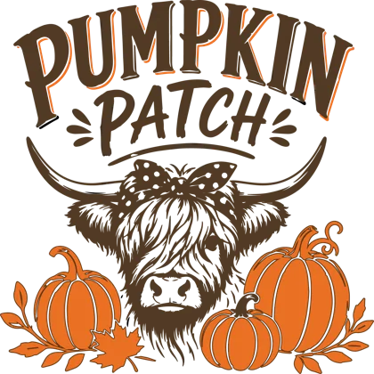Pumpkin Patch Highland Cow sticker